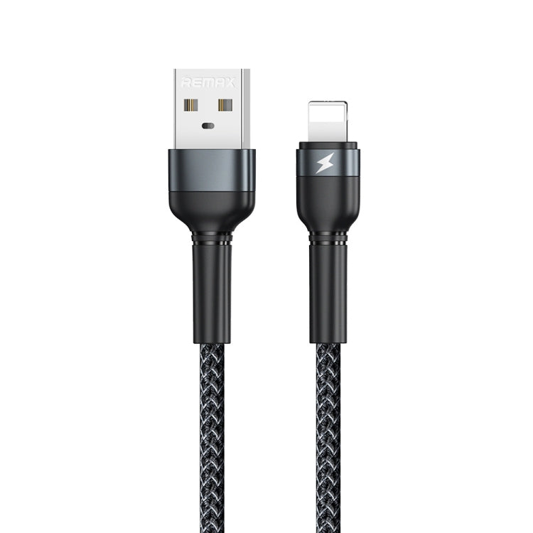Cabo de Dados REMAX RC-124i 1m 2.4A USB para 8 Pinos com Trança de Liga de Alumínio para Carregamento Rápido para iPhone, iPad, 8 Pinos