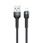 Cabo de Dados REMAX RC-124i 1m 2.4A USB para 8 Pinos com Trança de Liga de Alumínio para Carregamento Rápido para iPhone, iPad, 8 Pinos