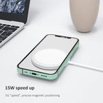 Carregador Sem Fios Magnético Magsafe Redondo Estilo Liga de Alumínio OJD-63 15W, Magnético