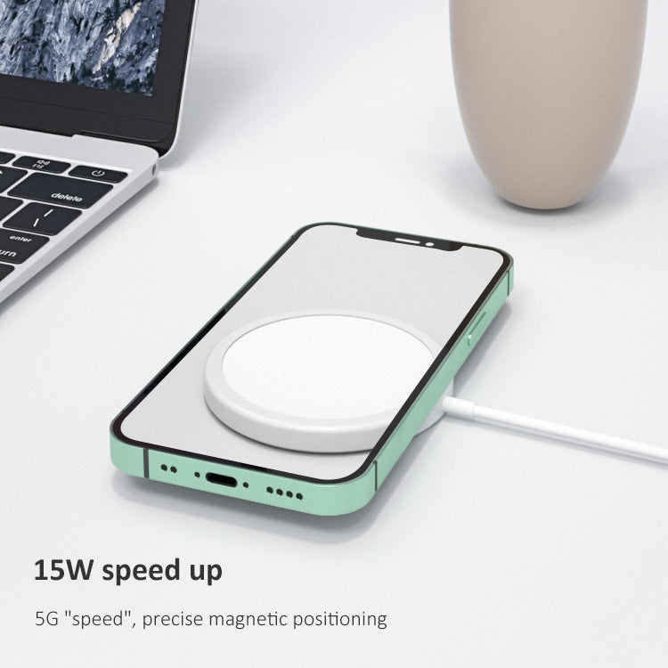 Carregador Sem Fios Magnético Magsafe Redondo Estilo Liga de Alumínio OJD-63 15W, Magnético