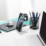Suporte de Carregamento Multifuncional Dobrável 3 em 1 HQ-UD21 para Telemóvel, Relógio e Carregador Sem Fios para iPhones, Apple Watch e Airpods, HQ-UD21