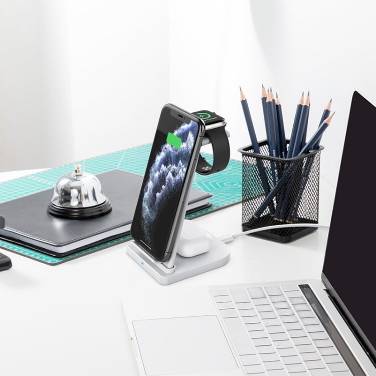 Suporte de Carregamento Multifuncional Dobrável 3 em 1 HQ-UD21 para Telemóvel, Relógio e Carregador Sem Fios para iPhones, Apple Watch e Airpods, HQ-UD21