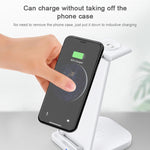 Suporte de Carregamento Multifuncional Dobrável 3 em 1 HQ-UD21 para Telemóvel, Relógio e Carregador Sem Fios para iPhones, Apple Watch e Airpods, HQ-UD21