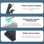 Suporte de Carregamento Multifuncional Dobrável 3 em 1 HQ-UD21 para Telemóvel, Relógio e Carregador Sem Fios para iPhones, Apple Watch e Airpods, HQ-UD21