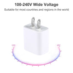 Carregador de Viagem PD 20W Interface USB-C / Type-C Única, Ficha US, 20W Ficha US
