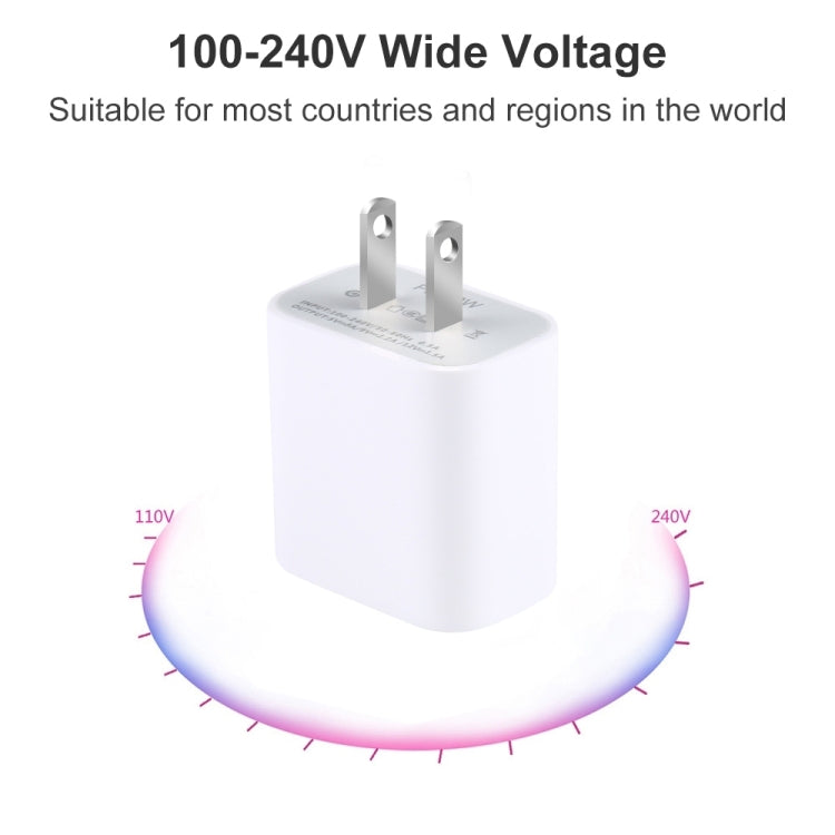 Carregador de Viagem PD 20W Interface USB-C / Type-C Única, Ficha US, 20W Ficha US