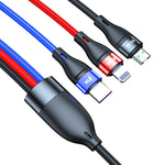 Cabo de Dados de Carregamento Rápido 40W 5A USB para Micro USB + USB-C / Tipo-C + 8 Pinos, Comprimento do Cabo: 1.2m, 1.2m