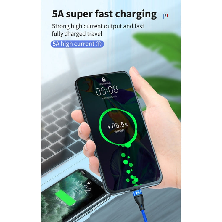 Cabo de Dados de Carregamento Rápido 40W 5A USB para Micro USB + USB-C / Tipo-C + 8 Pinos, Comprimento do Cabo: 1.2m, 1.2m