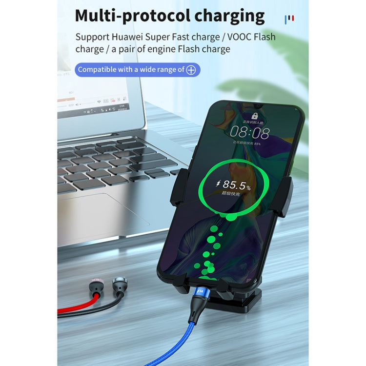 Cabo de Dados de Carregamento Rápido 40W 5A USB para Micro USB + USB-C / Tipo-C + 8 Pinos, Comprimento do Cabo: 1.2m, 1.2m
