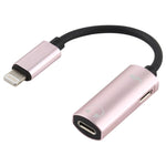 Adaptador de auscultadores áudio 2 em 1 8 pinos macho para duplo 8 pinos fêmea para carregamento e audição de música, compatível com todos os sistemas iOS