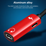 Adaptador de auscultadores áudio 2 em 1 8 pinos macho para duplo 8 pinos fêmea para carregamento e audição de música, compatível com todos os sistemas iOS