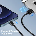 Conjunto de Carregador de Viagem LZ-728 2 em 1 18W QC 3.0 Interface USB + Cabo de Dados USB para 8 Pinos, Plugue EU, Comprimento do Cabo: 1m, com Cabo de 8 Pinos