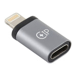 Adaptador de Carregamento 8 Pinos Macho para USB-C / Tipo-C Fêmea, Suporta Transmissão de Dados, 8 Pinos Macho