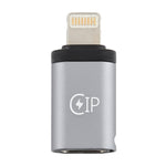 Adaptador de Carregamento 8 Pinos Macho para USB-C / Tipo-C Fêmea, Suporta Transmissão de Dados, 8 Pinos Macho