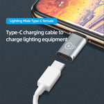 Adaptador de Carregamento 8 Pinos Macho para USB-C / Tipo-C Fêmea, Suporta Transmissão de Dados, 8 Pinos Macho