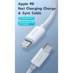 Cabo de Dados TPE de Carregamento Rápido ROCK Space Z19 PD 20W 3A USB-C / Tipo-C para 8 Pinos, Comprimento do Cabo: 1m, Z19