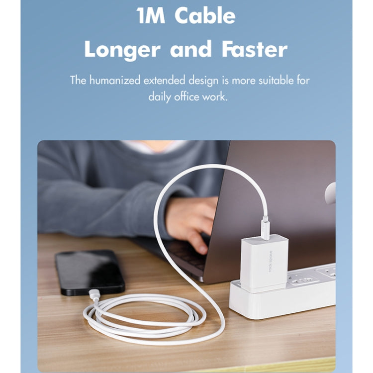 Cabo de Dados TPE de Carregamento Rápido ROCK Space Z19 PD 20W 3A USB-C / Tipo-C para 8 Pinos, Comprimento do Cabo: 1m, Z19