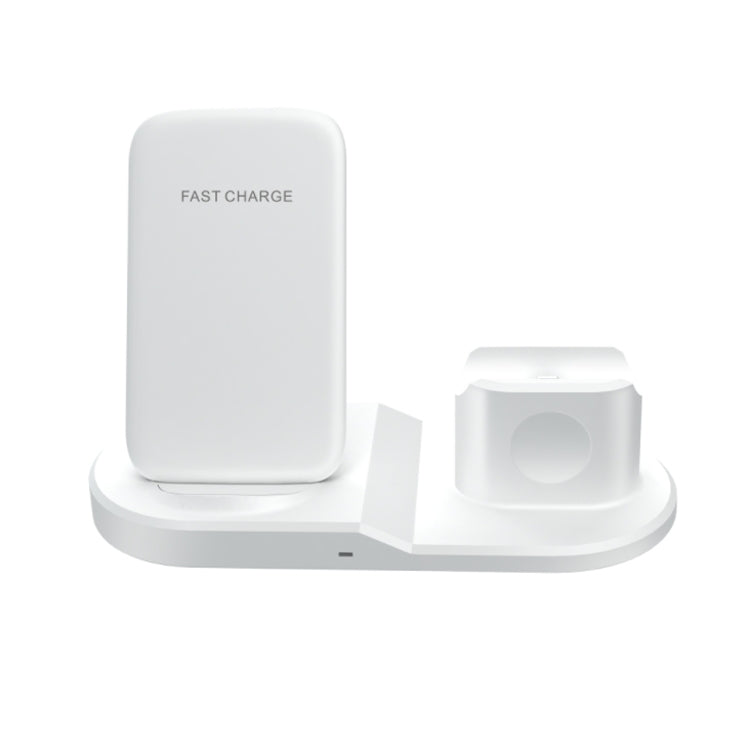 OJD-45 Carregador Sem Fios Multi-funções 3 em 1 QI 10W para Telemóvel + Relógio + Porta de Carregamento para Auriculares 8 Pinos, para Telemóveis, Relógios e AirPods 2, OJD-45