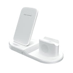 OJD-45 Carregador Sem Fios Multi-funções 3 em 1 QI 10W para Telemóvel + Relógio + Porta de Carregamento para Auriculares 8 Pinos, para Telemóveis, Relógios e AirPods 2, OJD-45