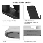OJD-45 Carregador Sem Fios Multi-funções 3 em 1 QI 10W para Telemóvel + Relógio + Porta de Carregamento para Auriculares 8 Pinos, para Telemóveis, Relógios e AirPods 2, OJD-45