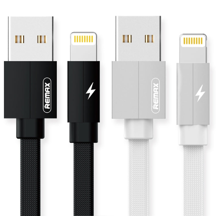 REMAX RC-094i Cabo de Dados de Carregamento Rápido 2m 2.4A USB para 8 Pinos com Trança de Liga de Alumínio, 8 Pinos