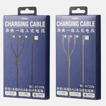 REMAX RC-167th Cabo de Carregamento de Cotovelo Série Range 3 em 1 2.1A USB para 8 Pinos + USB-C / Tipo-C + Micro USB, Comprimento do Cabo: 1m