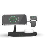 Carregador Sem Fios Magnético Multifuncional 5 em 1 15W para iPhone 12 Series & Apple Watchs & AirPods 1 / 2 / Pro, com Luz LED