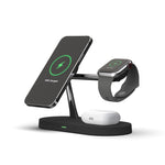 Carregador Sem Fios Magnético Multifuncional 5 em 1 15W para iPhone 12 Series & Apple Watchs & AirPods 1 / 2 / Pro, com Luz LED