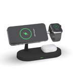 Carregador Sem Fios Magnético Multifuncional 5 em 1 15W para iPhone 12 Series & Apple Watchs & AirPods 1 / 2 / Pro, com Luz LED