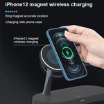 Carregador Sem Fios Magnético Multifuncional 5 em 1 15W para iPhone 12 Series & Apple Watchs & AirPods 1 / 2 / Pro, com Luz LED