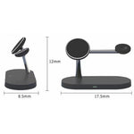 Carregador Sem Fios Magnético Multifuncional 5 em 1 15W para iPhone 12 Series & Apple Watchs & AirPods 1 / 2 / Pro, com Luz LED