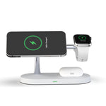 Carregador Sem Fios Magnético Multifuncional 5 em 1 15W para iPhone 12 Series & Apple Watchs & AirPods 1 / 2 / Pro, com Luz LED