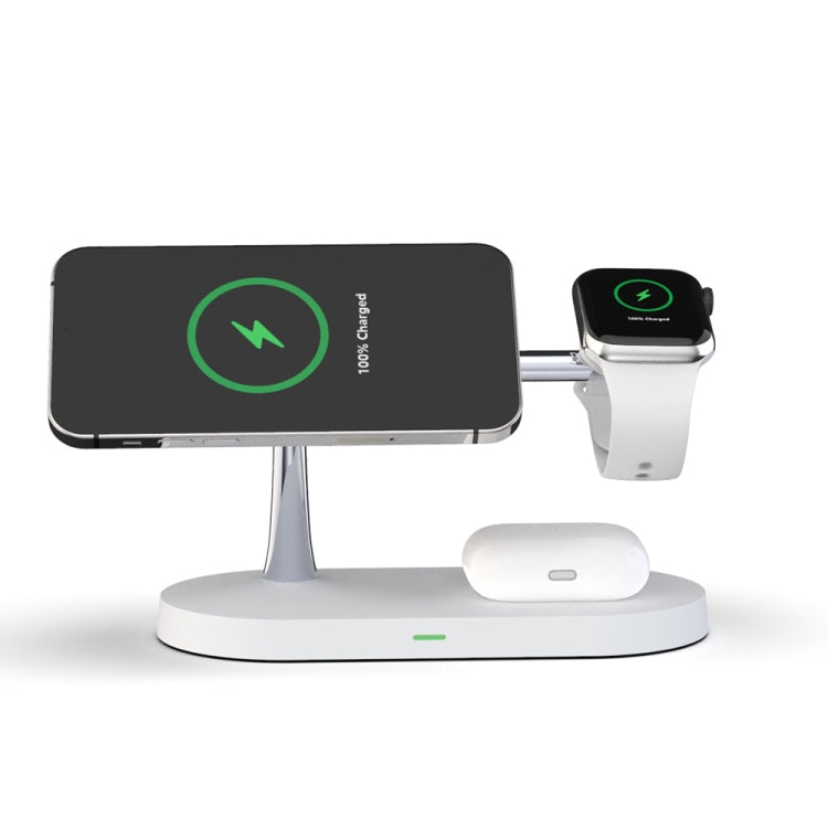 Carregador Sem Fios Magnético Multifuncional 5 em 1 15W para iPhone 12 Series & Apple Watchs & AirPods 1 / 2 / Pro, com Luz LED