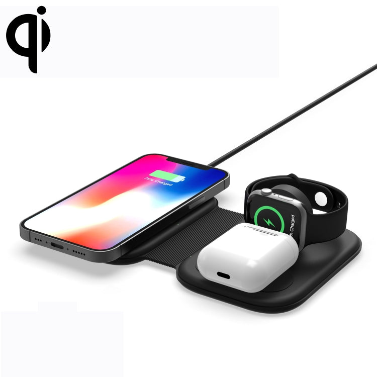 Carregador Sem Fios Magnético Dobrável Multifuncional 3 em 1 15W para iPhone Series & Apple Watches & AirPods, F20
