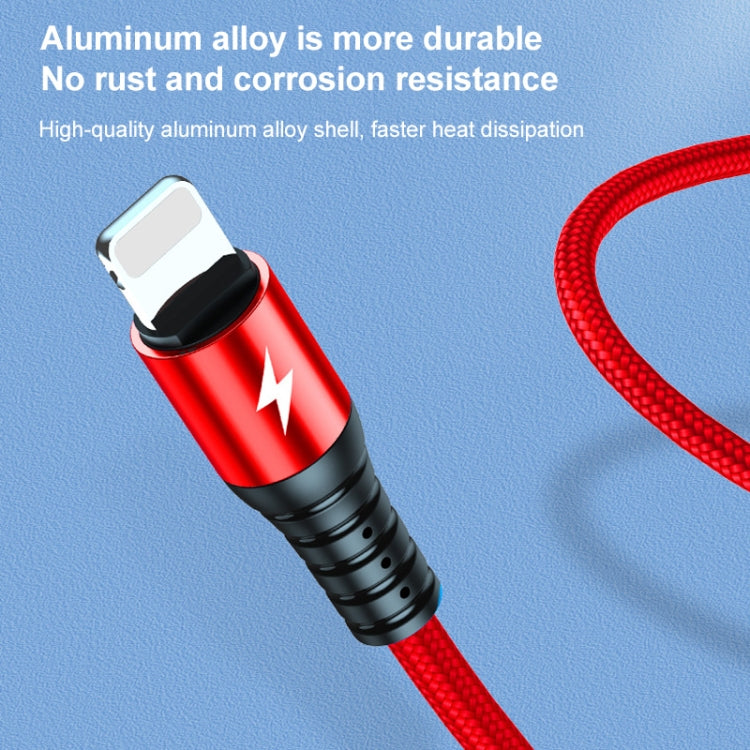 K061 Cabo de Dados de Carregamento Rápido Redondo 3 em 1 USB para 8 Pinos + USB-C / Tipo-C + Micro USB 1.2m 5A