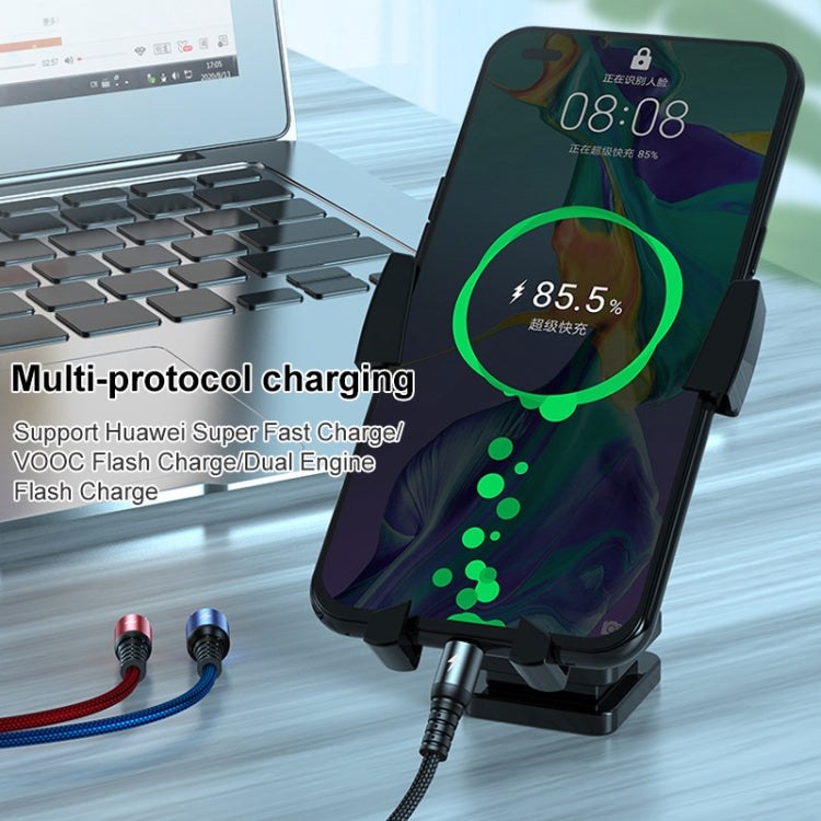 K061 Cabo de Dados de Carregamento Rápido Redondo 3 em 1 USB para 8 Pinos + USB-C / Tipo-C + Micro USB 1.2m 5A