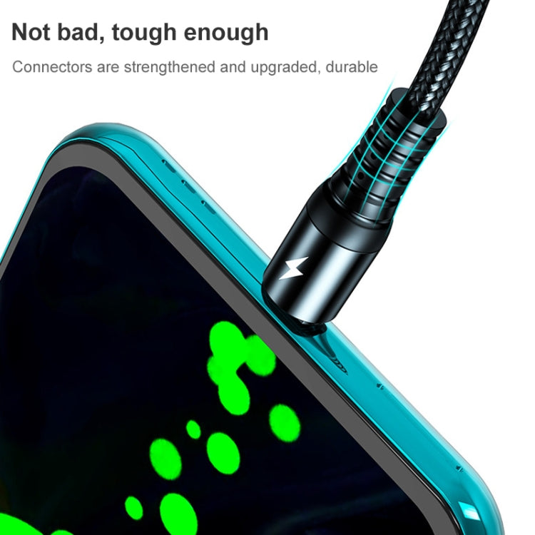K061 Cabo de Dados de Carregamento Rápido Redondo 3 em 1 USB para 8 Pinos + USB-C / Tipo-C + Micro USB 1.2m 5A