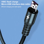 K061 Cabo de Dados de Carregamento Rápido Redondo 3 em 1 USB para 8 Pinos + USB-C / Tipo-C + Micro USB 1.2m 5A