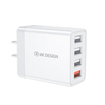WK WP-U125 Série Youpin Carregador Rápido de Viagem 18W QC3.0 4 Portas USB, Ficha CN / Ficha US, Ficha CN / Ficha US