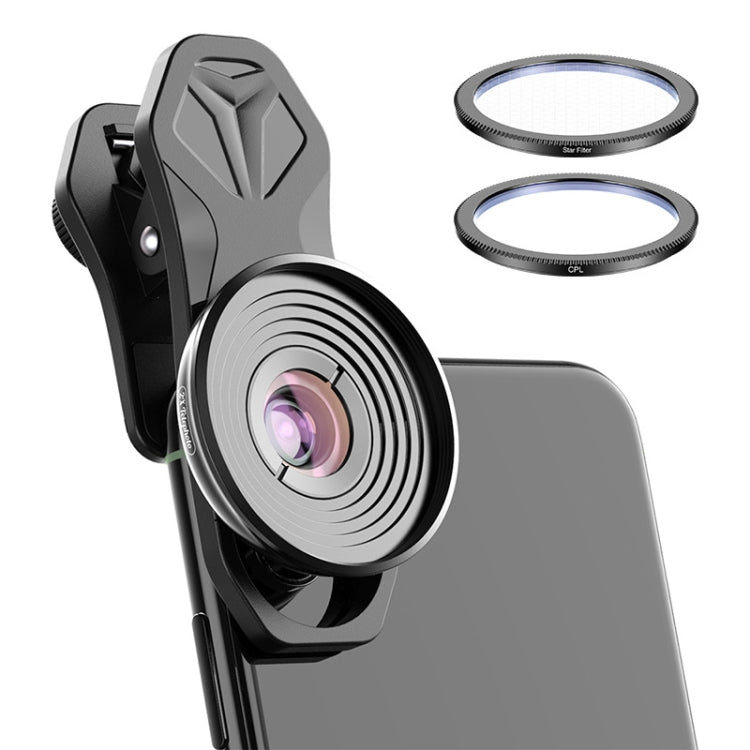 Kit de lente macro telefoto APEXEL APL-HB10X com filtro de luz estelar e lente CPL, APL-HB10X