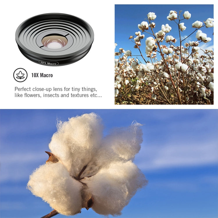 Kit de lente macro telefoto APEXEL APL-HB10X com filtro de luz estelar e lente CPL, APL-HB10X