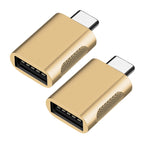 2 Unidades Adaptador de Liga de Zinco USB-C / Tipo-C Macho para USB 3.0 Fêmea SBT-158, SBT-158 Preto, SBT-158 Dourado, SBT-158 Rosa Dourado, SBT-158 Prateado