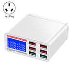 WLX-896+ Carregador USB Digital Inteligente Multi-funções 6 em 1, WLX-896+(Plug AU), WLX-896+(Plug UE), WLX-896+(Plug UK), WLX-896+(Plug US)