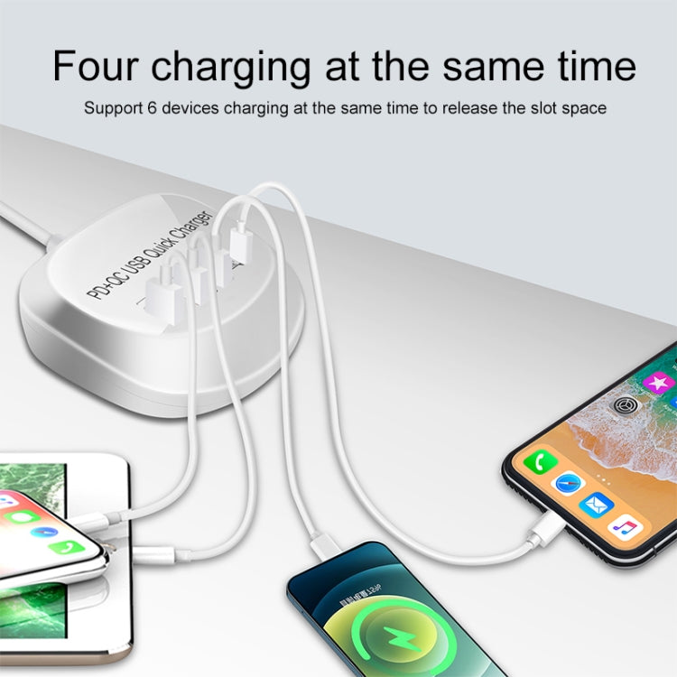 WLX-T3P Carregador USB Inteligente de Carregamento Rápido Multi-funções PD + QC 4 em 1, WLX-T3P Plug AU, WLX-T3P Plug UE, WLX-T3P Plug UK, WLX-T3P Plug US