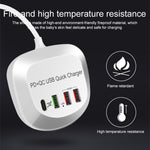 WLX-T3P Carregador USB Inteligente de Carregamento Rápido Multi-funções PD + QC 4 em 1, WLX-T3P Plug AU, WLX-T3P Plug UE, WLX-T3P Plug UK, WLX-T3P Plug US