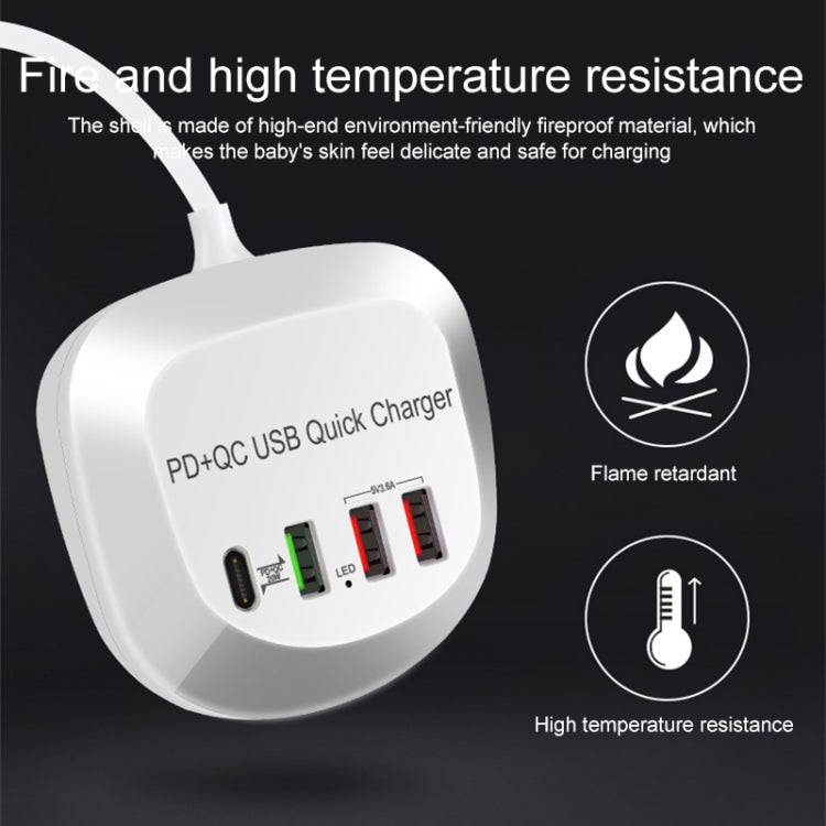 WLX-T3P Carregador USB Inteligente de Carregamento Rápido Multi-funções PD + QC 4 em 1, WLX-T3P Plug AU, WLX-T3P Plug UE, WLX-T3P Plug UK, WLX-T3P Plug US