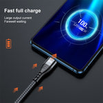 ADC-138 Cabo de Dados Trançado de Carregamento Rápido 66W 3 em 1 USB para 8 Pinos + Micro USB + USB-C / Tipo-C, Comprimento do Cabo: 1.2m