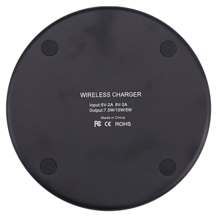 Carregador Sem Fios Redondo 10W QI com Padrão Xadrez, Metal 10W