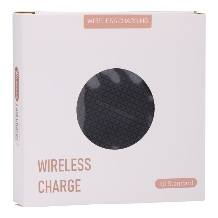 Carregador Sem Fios Redondo 10W QI com Padrão Xadrez, Metal 10W