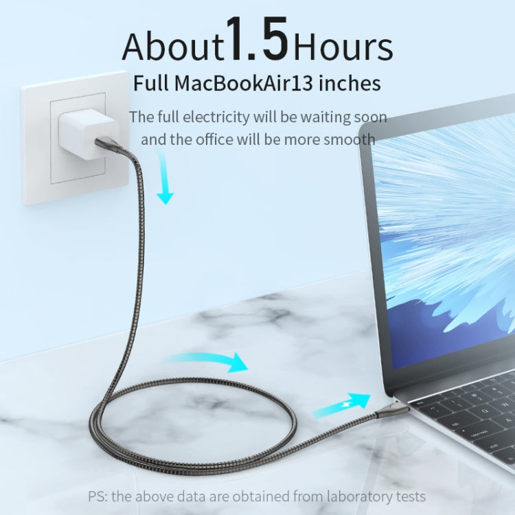 Cabo de Dados de Carregamento Rápido ADC-009 USB-C / Type-C para 8 Pinos Liga de Zinco, Comprimento do Cabo: 1m, USB-C / Type-C para 8 Pinos